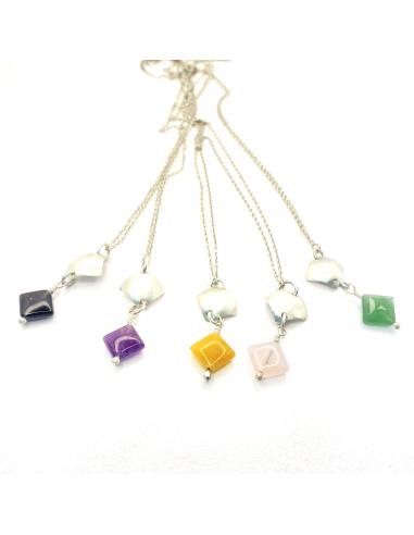 Bracelet artisanal argent rhodié améthyste LOLA