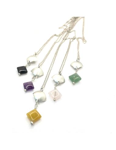 Collier artisanal argent rhodié LOLA aventurine