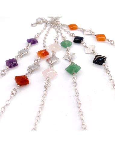 Collier artisanal argent rhodié LOLA aventurine