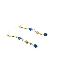 boucle d'oreille argent vermeil avec pierre fine apatite collection alexiane de just'in jewels
