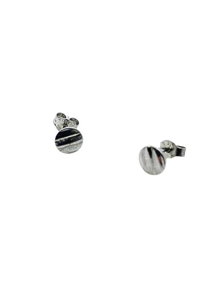 perceuse d'oreille argent rhodié antiallergique disque rond just'in jewels