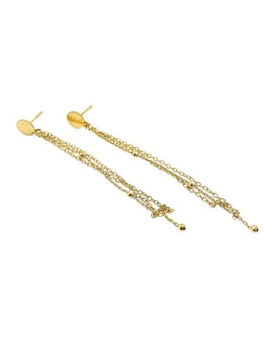 boucle d'oreille argent plaqué or vermeil 3 chaines collection Loulou de chez Just'in jewels