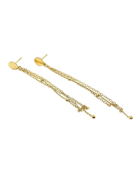 boucle d'oreille argent plaqué or vermeil 3 chaines collection Loulou de chez Just'in jewels