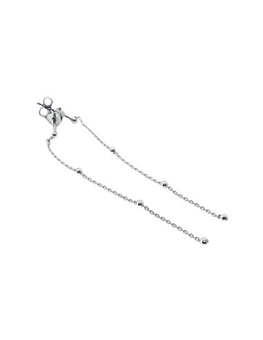 boucle d'oreille 1 chaine longue argent rhodié collection loulou just'in jewels