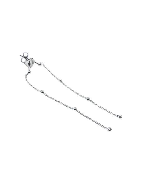 boucle d'oreille 1 chaine longue argent rhodié collection loulou just'in jewels