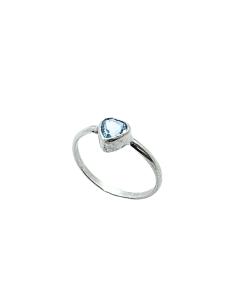 bague artisanale argent avec pierre fine topaze bleue finition rhodié antiallergique,création just'in jewels