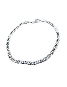 bracelet argent artisanal pour homme finition rhodiée chaine mécanique