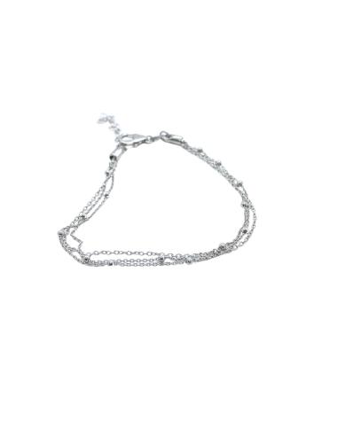 bracelet triple chaine à boules création artisanale collection loulou de chez just'in jewels