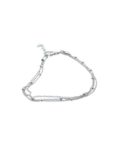 bracelet triple chaine à boules création artisanale collection loulou de chez just'in jewels