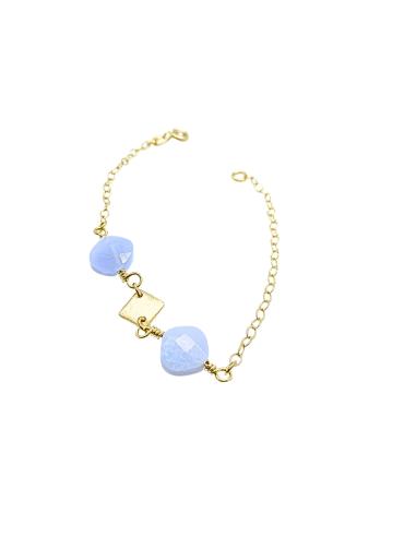 Bracelet artisanal argent vermeil Lola calcedoine