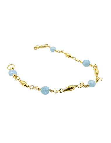 Bracelet artisanal argent vermeil Hélina aigue...