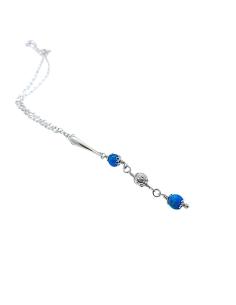 collier artisanal argent rhodié antiallergique avec pierres fines d'apatite