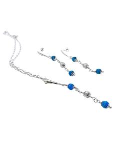 collier artisanal argent rhodié antiallergique avec pierres fines d'apatite 2
