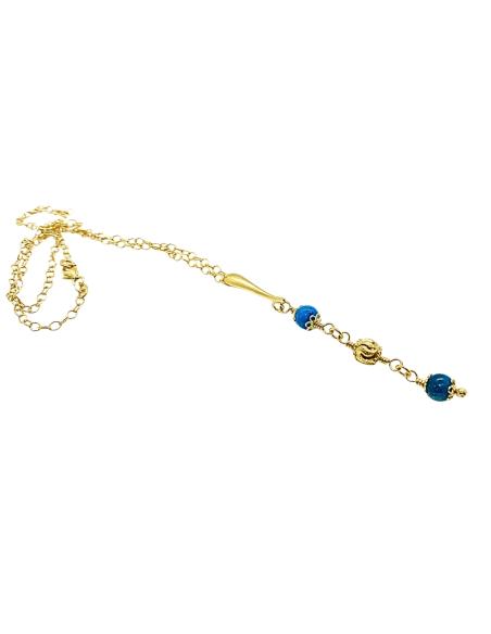 collier artisanal argent plaqué or vermeil collection alexiane avec pierres fines d'apatite