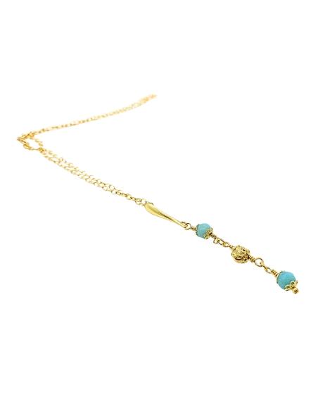 collier artisanal argent plaqué or vermeil avec pierres fines naturelles d'amazonite collection alexiane de just'in jewels