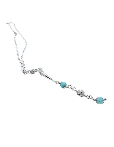 collier artisanal argent rhodié antiallergique avec pierres fines amazonite collection alexiane justin jewels