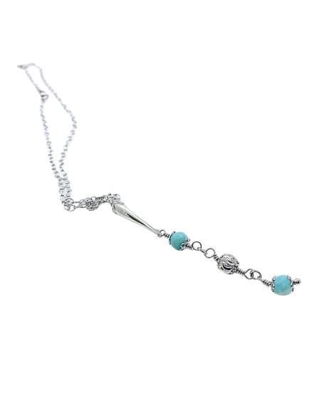 collier artisanal argent rhodié antiallergique avec pierres fines amazonite collection alexiane justin jewels