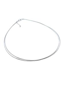 collier chaine omega semi rigide, 2 fils de 1mm création just'in jewels