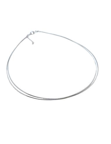 collier chaine omega semi rigide, 2 fils de 1mm création just'in jewels