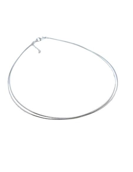 collier chaine omega semi rigide, 2 fils de 1mm création just'in jewels