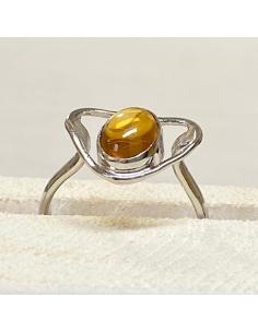 bague artisanale argent et pierre fine citrine 2