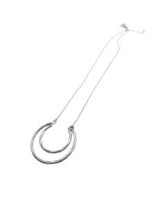 collier argent double tube strié création artisanale rhodiée antiallergique création just'in jewels