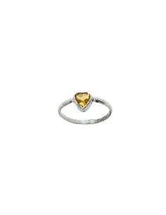 bague artisanale pour femme en argent rhodié antiallergique avec pierre fine de citrine création Just'in jewels