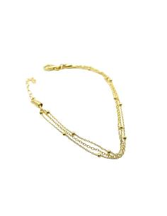 braclet argent plaqué or vermeil 3 fils de chaines collection Loulou création Just'in Jewels