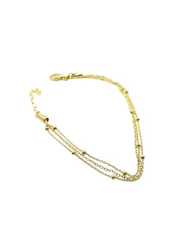braclet argent plaqué or vermeil 3 fils de chaines collection Loulou création Just'in Jewels