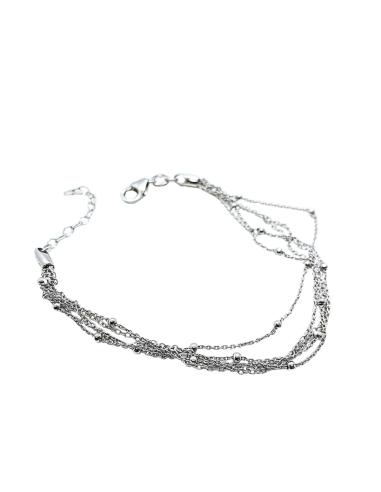 bracelet argent rhodié antiallergique 5 chaines creation atisanale just'in jewels