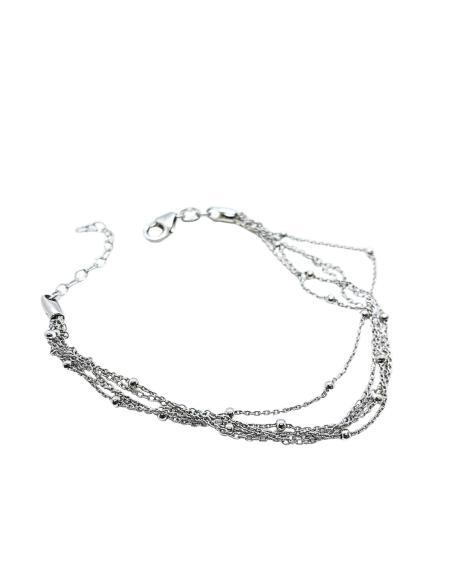 bracelet argent rhodié antiallergique 5 chaines creation atisanale just'in jewels