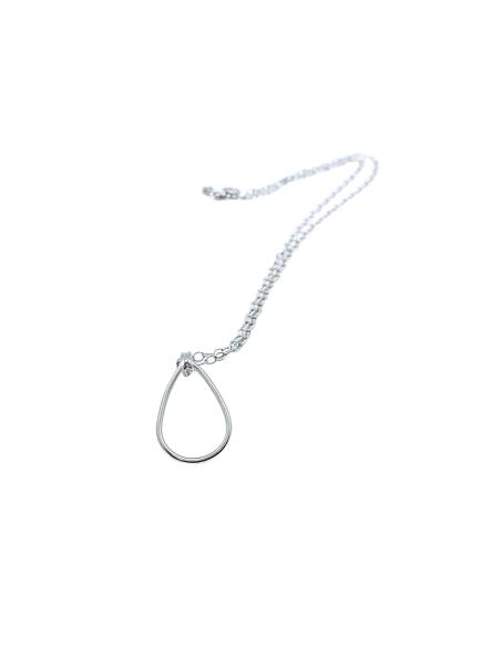 collier artisanal argent rhodié motif goutte collection violette de chez Just'In Jewels