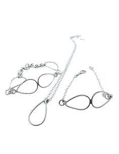 bracelet semi-rigide en argent rhodié antiallergique pour femme motif violette création Just'in jewels 2