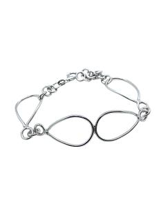 bracelet semi-rigide en argent rhodié antiallergique pour femme motif violette création Just'in jewels