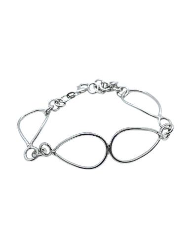 bracelet semi-rigide en argent rhodié antiallergique pour femme motif violette création Just'in jewels