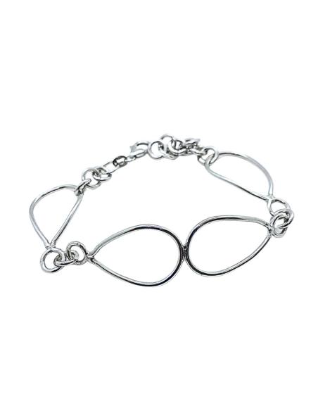 bracelet semi-rigide en argent rhodié antiallergique pour femme motif violette création Just'in jewels
