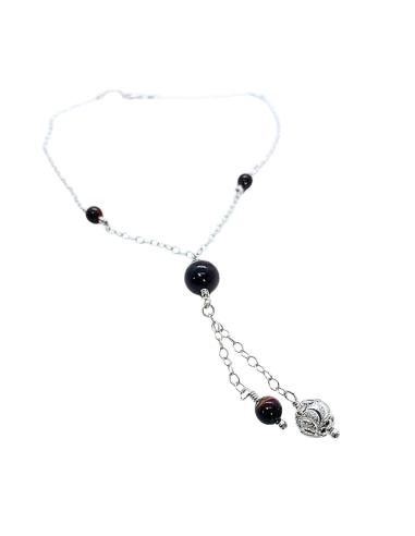 Collier artisanal argent rhodié Ysaline agate...