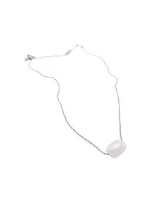 collier artisanal argent rhodié avec pierre fine de quartz rose collection louane de just'in jewels