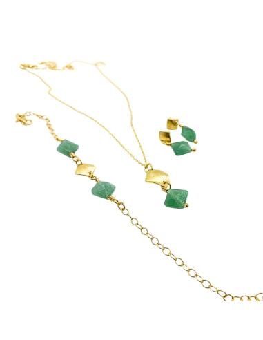 Collier artisanal argent vermeil aventurine LOLA