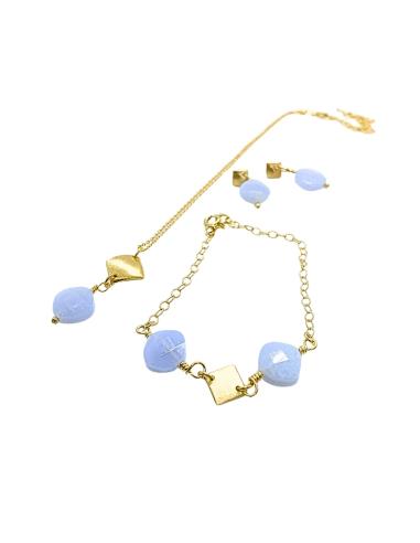 Collier artisanal argent vermeil calcédoine...