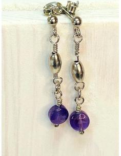 Boucle d'oreille artisanale avec pierre fine naturelle collection Helina by just'in jewels 2