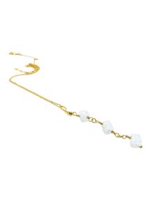 collier artisanal argent plaqué or vermeil avec pierre naturelles de cristal craquelé collection flo de chez just'in jewels