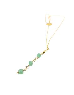 collier artisanal argent plaqué or vermeil avec pierres naturelles d'aventurine collection flo de chez just'in jewels