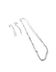collier argent 3 chaines rhodiées antiallergique collection loulou de Just'in jewels 2
