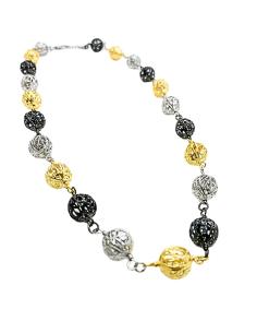 collier artisanal argent tricolore collection louise de Just'in jewels