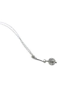 collier artisanal argent rhodié antiallergique avec perle filigranes Louise