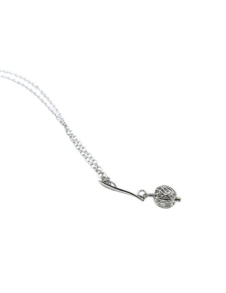 collier artisanal argent rhodié antiallergique avec perle filigranes Louise
