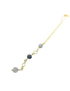collier argent plaqué or vermeil avec pierres fines naturelles de quartz gris collection Charlotte de chez Just'in jewels