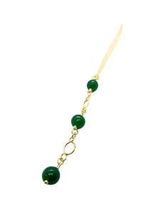 collier artisanal argent plaqué or vermeil avec pierres d'agates vertes collection charlotte de chez Just'In Jewels