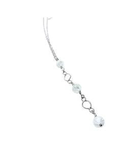 collier pour femme argent rhodié avec véritable cristal de roche collection Charlotte de chez Just'In Jewels
